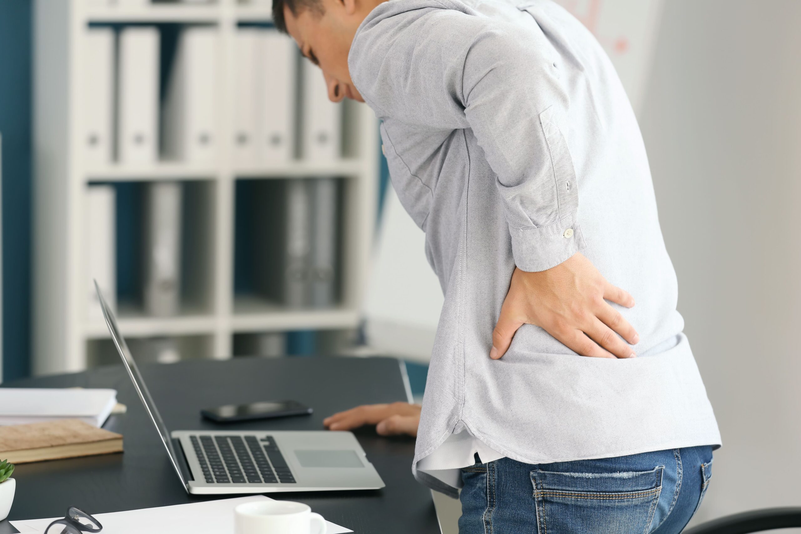 Man with chronic back pain.